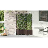 Garden Planter 3 pcs Brown 80 x 80 x 143 cm PP 42002818