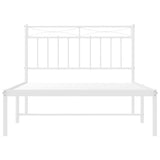 Metal Bed Frame without Mattress with Headboard White 107x203cm 373736