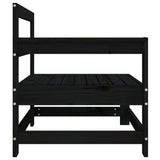Garden Corner Sofas 2 pcs Black Solid Wood Pine 825510