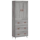 Highboard Grey Sonoma 69.5x34x180 cm Engineered Wood 3199727
