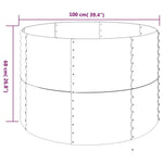 Garden Raised Bed Galvanised Steel 100x100x68 cm Silver 319057