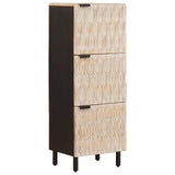 Highboard White Wash Finish 40 x 33 x 110 cm Solid Mango Wood 4017893