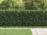 Spike Fence Asten Black 200 x 200 cm Powder-Coated Steel 42030084