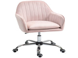 Velvet-Feel Tub Office Chair, with Seat Cushion - Pink T3398P328359