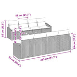Garden Sofa Set with Cushion 9 pcs Beige Poly Rattan 3347805