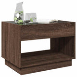 Coffee Table with Infinity LED Brown Oak 70x50x50 cm 847664