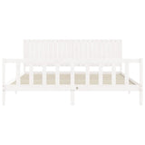 Bed Frame without Mattress White 200x200 cm Solid Wood Pine 3192967