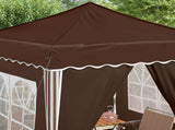 Pop-up Party Tent 195 x 195 x 245 cm Brown Oxford Fabric 42019742