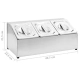 Gastronorm Container Holder with 3 GN 1/6 Pan Stainless Steel 51220