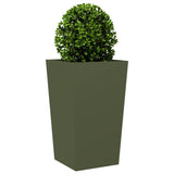 ZNTS Garden Planter Olive Green 45x45x75 cm Steel 851100