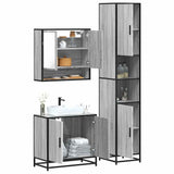 3 Piece Bathroom Furniture Set Grey Sonoma Engineered Wood 3301098