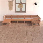 ZNTS 7 Piece Garden Lounge Set Honey Brown Solid Pinewood 3075697