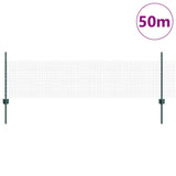 Welded Wire Fence with Posts 50 x 0.5 m PVC-Coated Steel Green 3336505