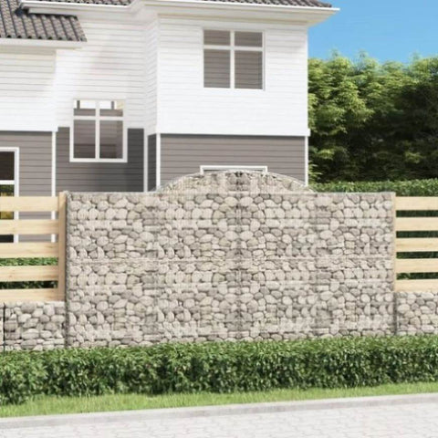 Arched Gabion Baskets 8 pcs 300x50x160/180 cm Galvanised Iron 3146761