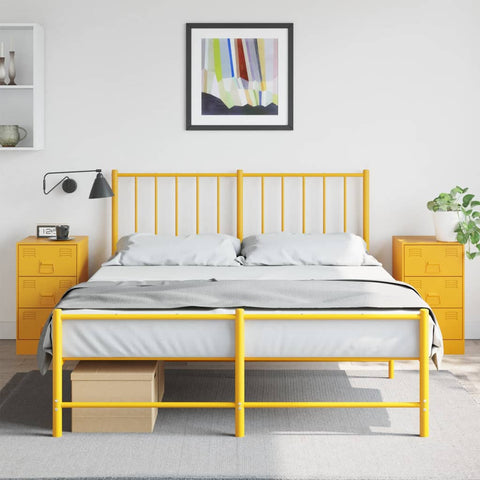 ZNTS Bedside Cabinets 2 pcs Mustard Yellow 34.5x39x62 cm Steel 841782