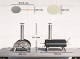 Outdoor Pizza Oven Foldable Legs Pellet Wood Fired Pizza Maker w/ 12" Rotating Stone and Peel T3398P554300