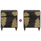Bedside Cabinet with Door with Drawer Black 50 x 33 x 60 cm 4018816