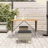 Garden Table with Acacia Wood Top Grey 105x75x72 cm Poly Rattan 4104139