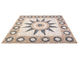 Mosaic Tiles Flower Pattern Multicolour 120 x 120 cm Marble 42033519