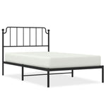 Metal Bed Frame without Mattress with Headboard Black 107x203cm 373883