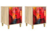 Bedside Cabinet HEESCH 2 pcs Sonoma Oak 36 x 33 x 60 cm 8007288