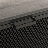 Storage Cabinet Grey Metal and MDF Medium Storage Cabinet 335912