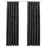 Blackout Curtains 2 pcs with Hooks Velvet Anthracite 140x225 cm 134501