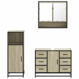 ZNTS 3 Piece Bathroom Furniture Set Sonoma Oak Engineered Wood 3300991