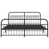 Metal Bed Frame without Mattress with Footboard Black 183x213cm 376623