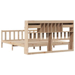 ZNTS Bookcase Bed without Mattress 200x200 cm Solid Wood Pine 3321751