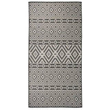 Outdoor Flatweave Rug 100x200 cm Black Stripes 340850