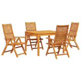 Garden Dining Set Folding 5 pcs Brown Solid Acacia Wood 3375633