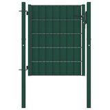 Fence Gate PVC and Steel 100x100 cm Green 145228