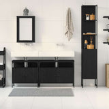 Bathroom Furniture Set 4 pcs Black Oak Engineered Wood 3334421