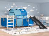 Kids'Loft Bed Frame White and Blue 100 x 200 cm Metal 42020862