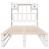 Bookcase Bed without Mattress White 75x190 cm Small Single Solid Wood Pine 3323975
