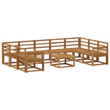 Outdoor Sofa Set 10 pcs Natural Solid Acacia Wood 3385555
