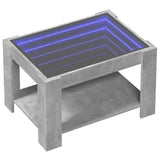 Coffee Table with LED Concrete Grey 73x53x45 cm Engineered Wood 847549