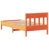 Bed Frame without Mattress Wax Brown 75x190 cm Small Single Solid Wood Pine 842681