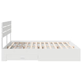 Bed Frame with Headboard White 200 x 200 cm Engineered Wood 3411609