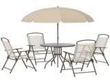 Garden Patio Texteline Folding Chairs Plus Table and Parasol Furniture Bistro Set 6 Pieces T3398P318672