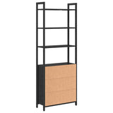 Book Cabinet Black Oak 60 x 24 x 161 cm Engineered Wood 883856