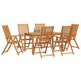 Garden Dining Set Folding 7 pcs Brown Solid Acacia Wood 3394735