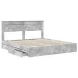Storage Bed Concrete Grey 200 x 200 cm Engineered Wood 3409890