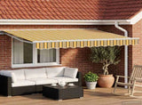 Electric Retractable Awning Yellow, Grey and White 3.5 x 2 m 3421742