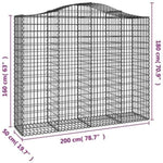 Arched Gabion Basket 200x50x160/180 cm Galvanised Iron 153398