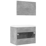 3 Piece Bathroom Furniture Set Concrete Grey Engineered Wood 3324862