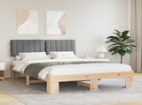 Bed Frame with Upholstered Headboard Light Grey 140 x 190 cm 877494