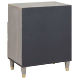 Bedside Cabinet Grey 50 x 33 x 62 cm Solid Mango Wood 4018782