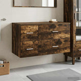 Bathroom Furniture Set 2 pcs Smoked Oak Engineered Wood 3404020